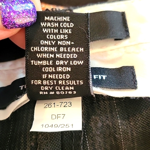 Body By Victoria Womens Black & Gray Flat Front Slacks, Size: 8 - Picture 9 of 10